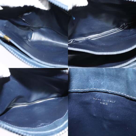 CELINE C Sulky Shoulder Bag Pvc Navy Gold - Picture 12 of 12